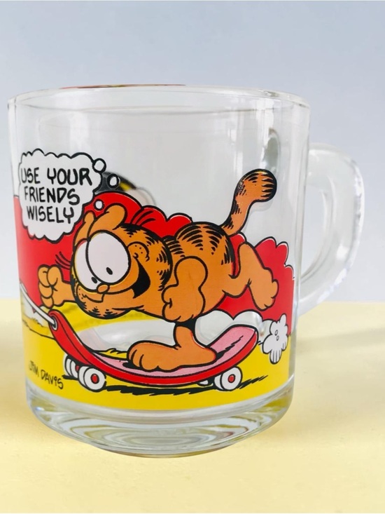 Garfield Other - Garfield Vintage Glass Mug 1979 Jim Davis Cartoon McDonald’s Collab Collectible